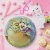 ハンド絵を描アンティークスタイルパンジー誕生日結婚ズ ペーパープレート (パーティー)