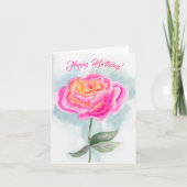 ハンド絵を描ウォータカラーハッピーバースデーバラ カード (正面)