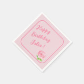 ハンド絵を描ウォータカラーバラハッピーバースデー スタンダードカクテルナプキン (角)