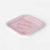 ハンド絵を描ウォータカラーバラハッピーバースデー ペーパープレート (傾斜あり)