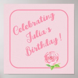 ハンド絵を描ウォータカラーバラハッピーバースデー ポスター