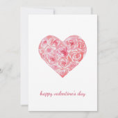 ハンド絵を描ウォーターカラーバラハートバレンタインデー シーズンカード (正面)