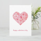 ハンド絵を描ウォーターカラーバラハートバレンタインデー シーズンカード (スタンド正面)