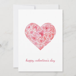 ハンド絵を描ウォーターカラーバラハートバレンタインデー シーズンカード