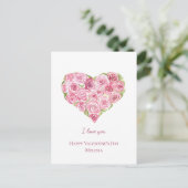 ハンド絵を描ウォーターカラーバラハートバレンタインデー シーズンポストカード (スタンド正面)