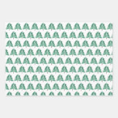 ハンド絵を描ウォーターカラーパインリースレッドベリー ラッピングペーパーシート (正面2)