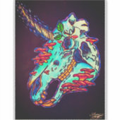 ハンド絵を描カラフルスカル シール (正面)