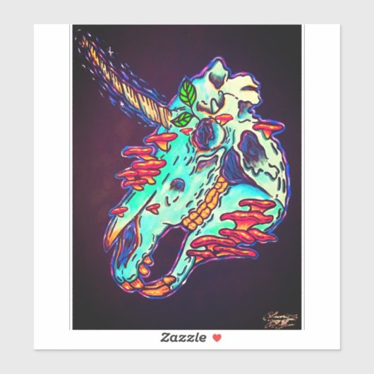 ハンド絵を描カラフルスカル シール (シート)