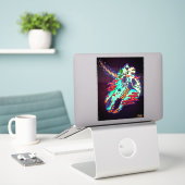 ハンド絵を描カラフルスカル シール (デスク上のノートパソコン)