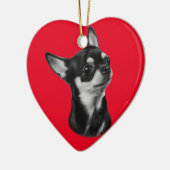 ハンド絵を描チワワポートレート セラミックオーナメント (左)