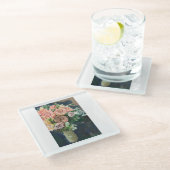 ハンド絵を描フローラブーケガラスコースター ガラスコースター (アングル)