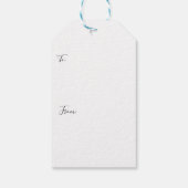 ハンド絵を描ホワイト&アクアスノーフレークスオンティール（緑がかった色） ギフトタグ (裏面)