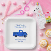 ハンド絵を描ヴィンテージブルートラック ペーパープレート (パーティー)