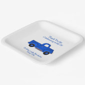 ハンド絵を描ヴィンテージブルートラック ペーパープレート (傾斜あり)