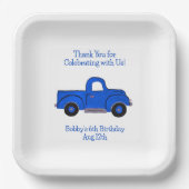 ハンド絵を描ヴィンテージブルートラック ペーパープレート (正面)