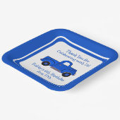 ハンド絵を描ヴィンテージブルー縁どトラック ペーパープレート (傾斜あり)