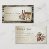 ハンド絵を描ヴィンテージヴィンヤードワイナリー 名刺 (正面/裏面)