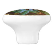 ハンド絵を描中国ルックピンクローズフローラアンティーク セラミックノブ (側面)