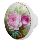 ハンド絵を描中国ルックピンクローズフローラアンティーク セラミックノブ (右)