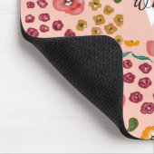 ハンド絵を描抽象芸術フローラ赤面ピンク マウスパッド (コーナー)