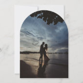 ハンド絵を描新しいバラアーチブラック結婚ズ 招待状 (裏面)