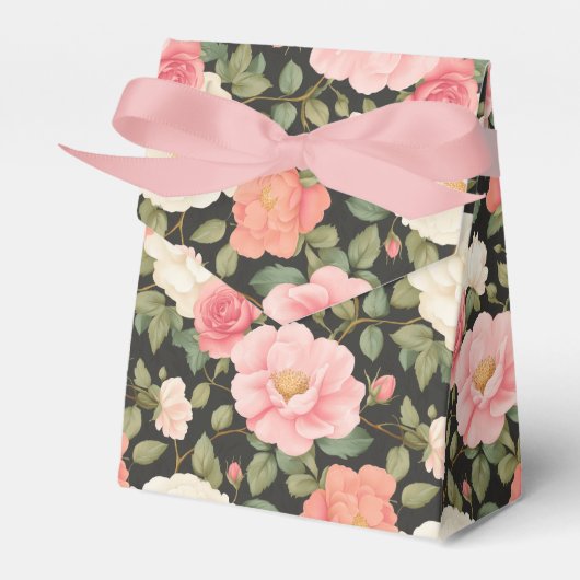 ハンド絵を描赤面&アイボリーバラ緑豊かな緑 フェイバーボックス (正面サイド)