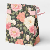 ハンド絵を描赤面&アイボリーバラ緑豊かな緑 フェイバーボックス (裏面サイド)