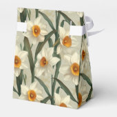 ハンド絵を描赤面&アイボリーバラ緑豊かな緑 フェイバーボックス (裏面サイド)