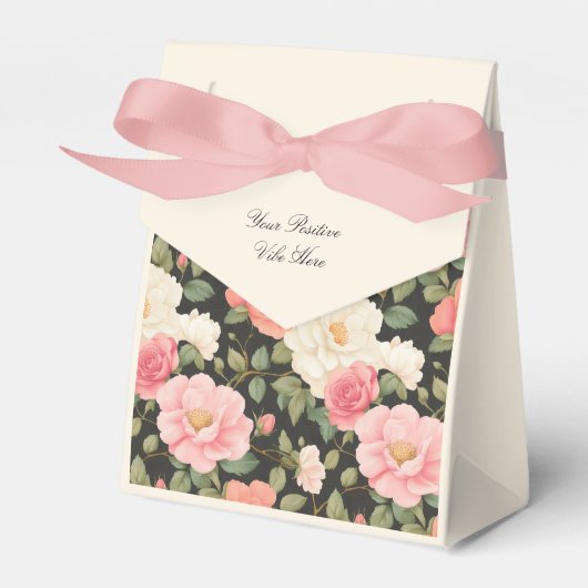 ハンド絵を描赤面&アイボリーバラ緑豊かな緑 フェイバーボックス (正面サイド)