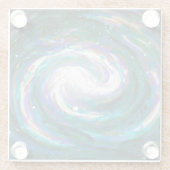 ハンド絵を描銀河系 ガラスコースター (裏面)