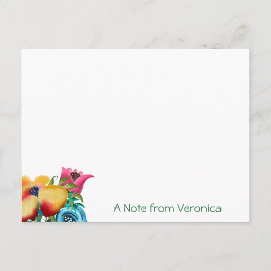 ハンド絵を描開花春フローラの花 ポストカード (裏面)