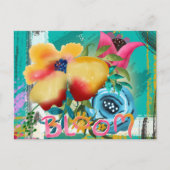 ハンド絵を描開花春フローラの花 ポストカード (正面)