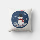 ハンド絵を描雪だるまのPERSONALIZEメッセージ クッション (正面)