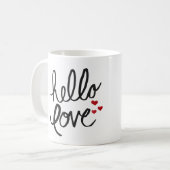 ハンド絵を描「Hello Love」コーヒーマグ コーヒーマグカップ (正面左)