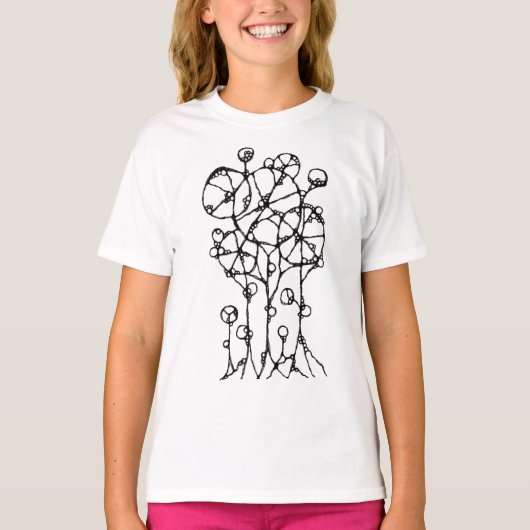 ハンド絵画- 抽象芸術ツリーグループ1 Tシャツ (正面)