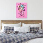ハンド絵画- 抽象芸術ツリーグループ3 キャンバスプリント (インサイチュ (寝室))