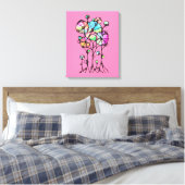 ハンド絵画- 抽象芸術ツリーグループ3 キャンバスプリント (インサイチュ (寝室))