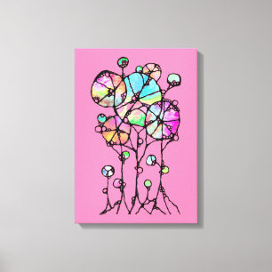 ハンド絵画- 抽象芸術ツリーグループ3 キャンバスプリント