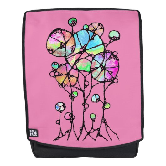 ハンド絵画- 抽象芸術ツリーグループ3 バックパック (正面)