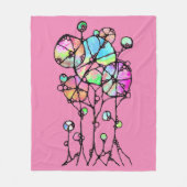 ハンド絵画- 抽象芸術ツリーグループ3 フリースブランケット (正面)