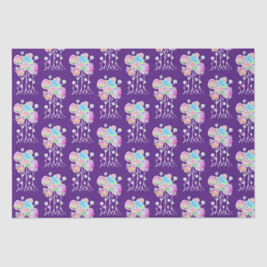 ハンド絵画- 抽象芸術ツリーグループ4 薄葉紙 (正面)