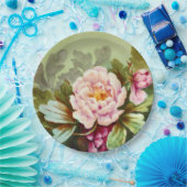 ハンド色彩の鮮やかアンティークスタイル牡丹誕生日パーティー ペーパープレート (パーティー)