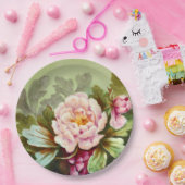 ハンド色彩の鮮やかアンティークスタイル牡丹誕生日パーティー ペーパープレート (パーティー)