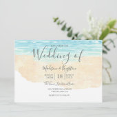 ハンド色彩の鮮やかウォータカラービーチ結婚式招待状 招待状 (スタンド正面)