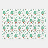 ハンド色彩の鮮やかウォーターカラーパインリース、赤い果実 ラッピングペーパーシート (正面)