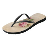 ハンド色彩の鮮やかスタイルヴィンテージピンクとホワイトローズ ビーチサンダル (アングル)