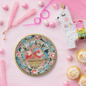 ハンド色彩の鮮やかバラフローラブーケセラミックヴィンテージ ペーパープレート (パーティー)
