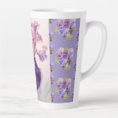 ハンド色彩の鮮やかパープルアイリスアイリスフローララテマグ カフェラテマグ (右)