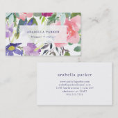 ハンド色彩の鮮やかフローラ|トレンディー水彩 名刺 (正面/裏面)