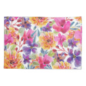 ハンド色彩の鮮やか春水色花模様 枕カバー (裏面)